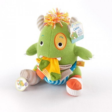 Calvin the Closet Monster Knit Baby Socks and Plush Monster Gift Set