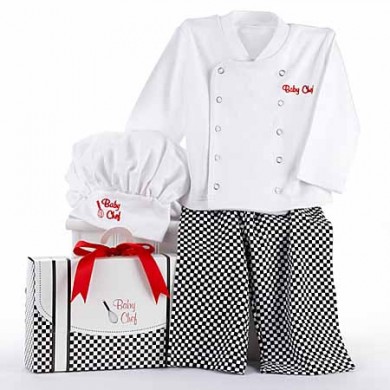 “Big Dreamzzz” Baby Chef Three Piece Layette in Culinary Themed Gift Box 
