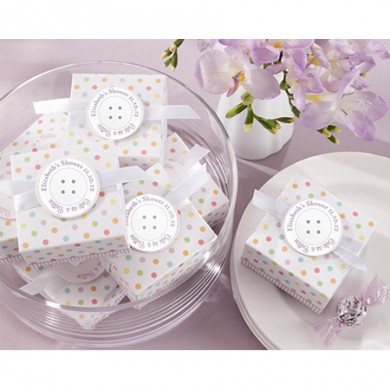 "Cute As a Button" Baby Shower Favor Box (Set of 24)