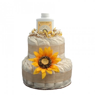 sunflower diaper cake