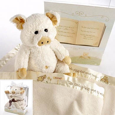 Pig in a Blanket - 2 Piece Gift Set in Adorable Vintage-Inspired Gift Box