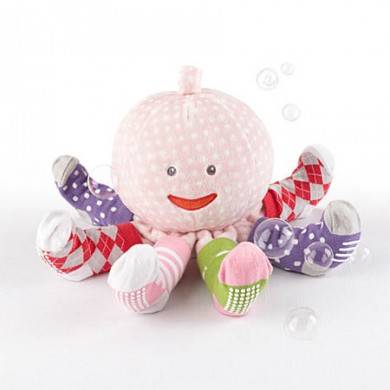 Mrs. Sock T. Pus Plush Octopus with 4 Pairs of Socks (Pink) 