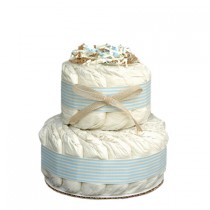 Mini Blue 2 Tier Organic Diaper Cake