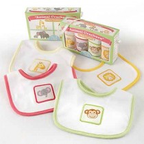 Animal Crackers for Messy Snackers 4-Piece Bib Set