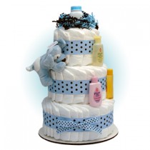 Blue Sparky 3-Tier Diaper Cake