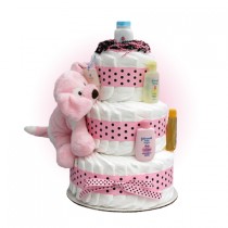 Pink Barking Sparky 3-Tier Diaper Cake