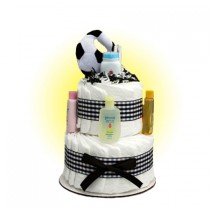 Mini Soccer 2-Tier Diaper Cake